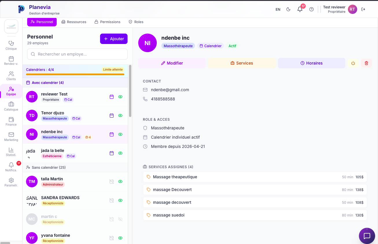 Gestion equipe Planevia