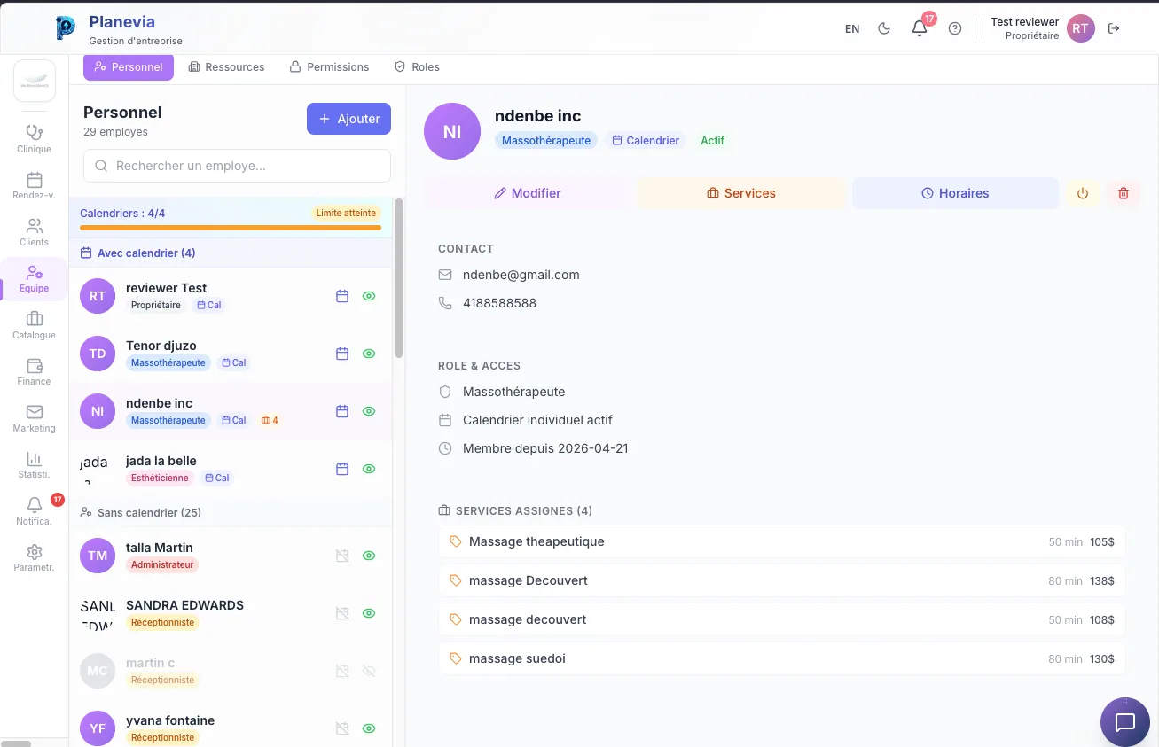 Gestion equipe Planevia