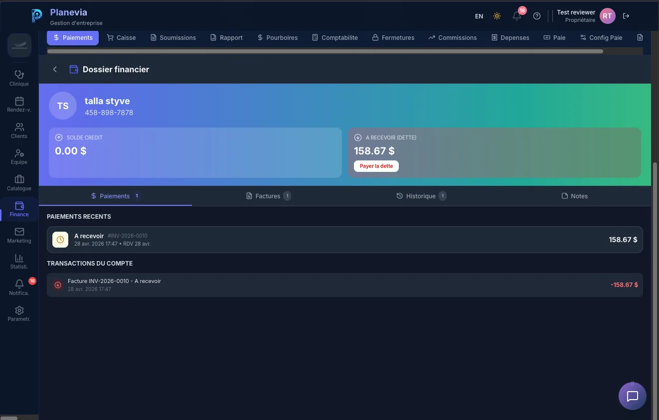 Dossier financier client Planevia