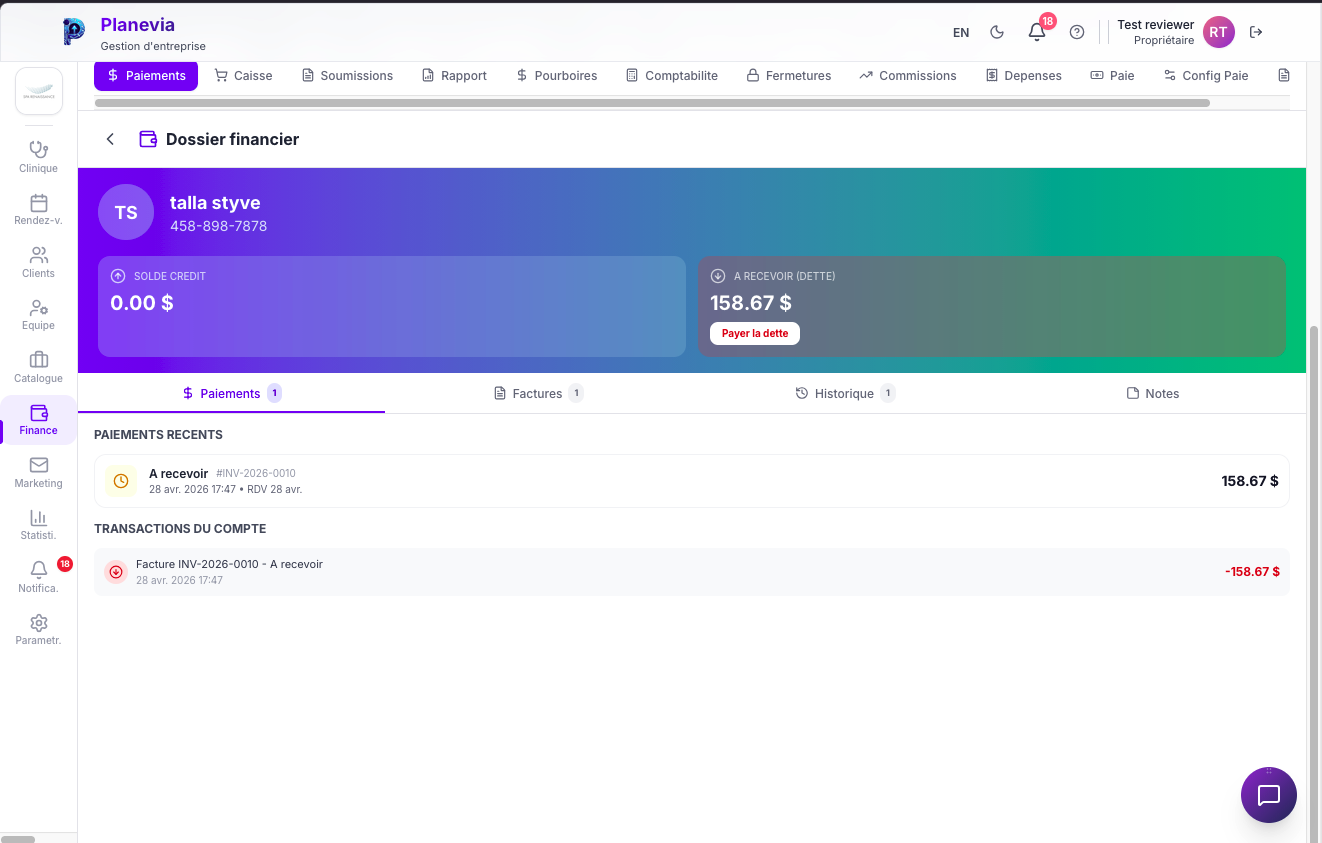 Dossier financier client Planevia
