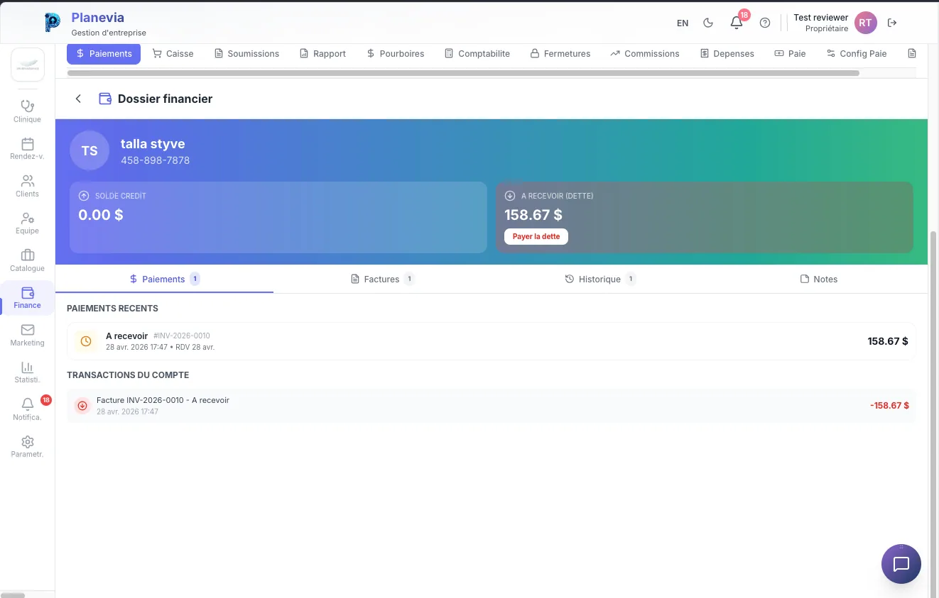 Dossier financier client Planevia
