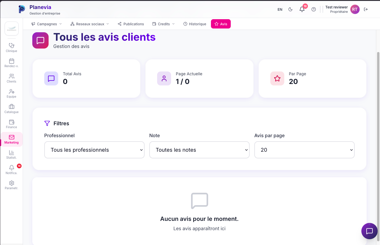 Avis clients centralises Planevia