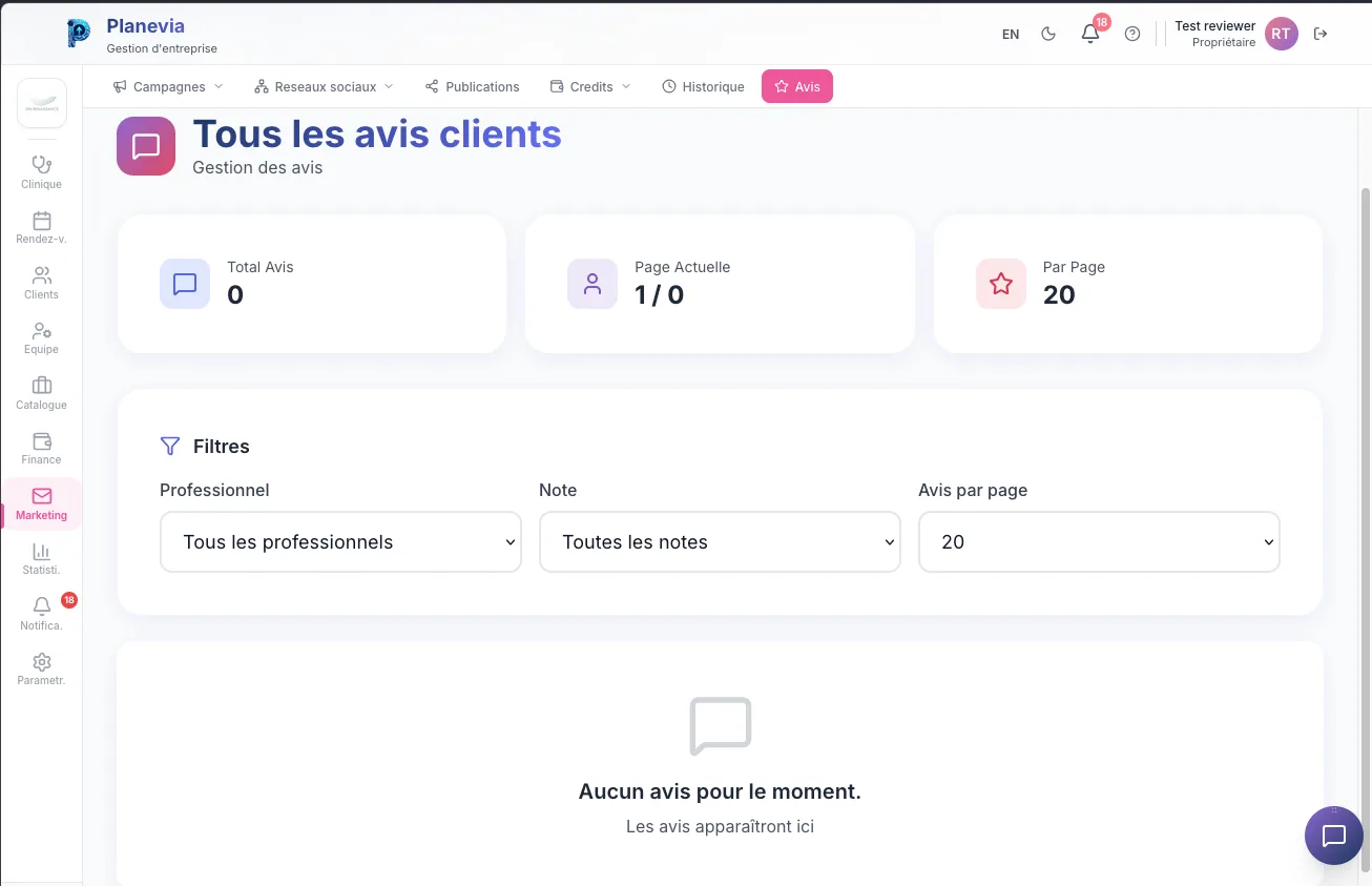 Avis clients centralises Planevia