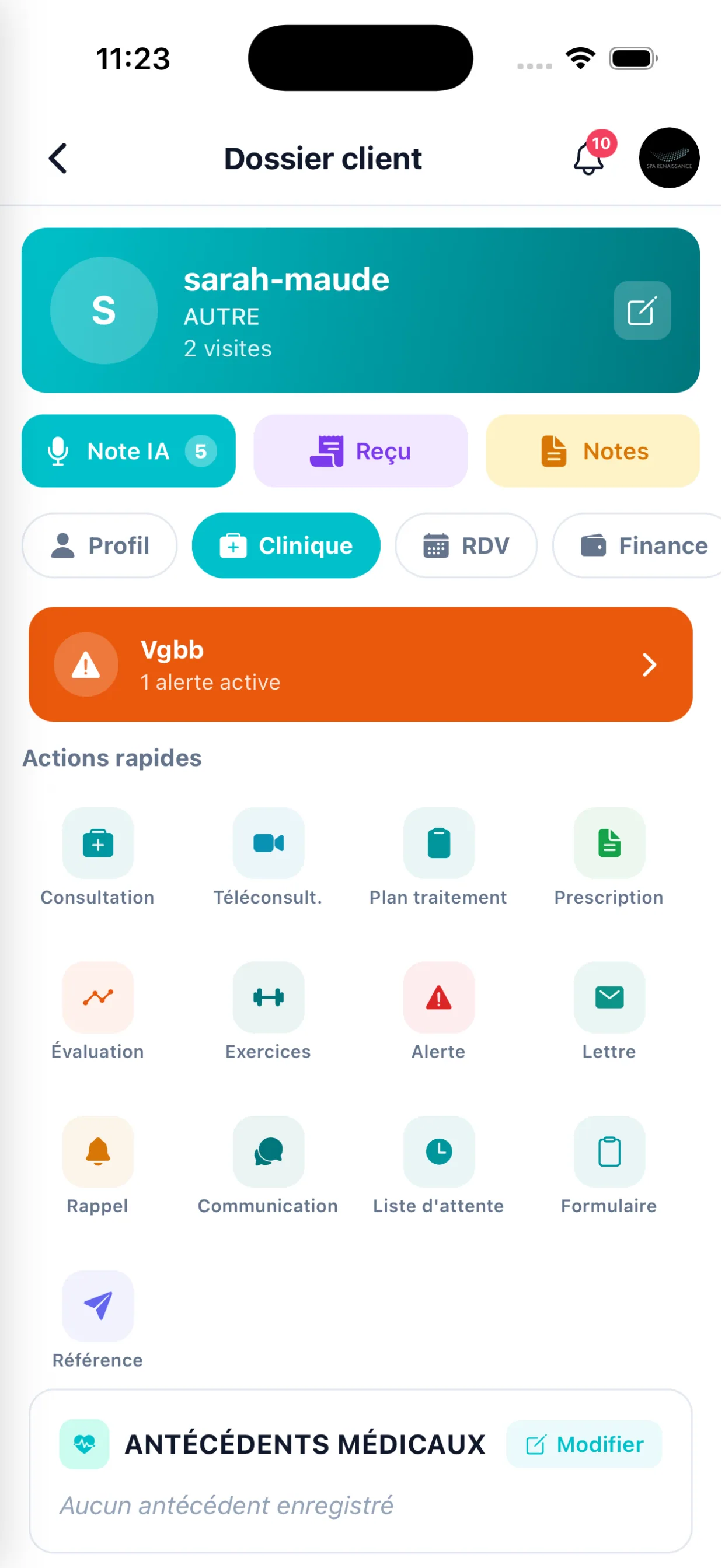 Dossiers clients — mobile
